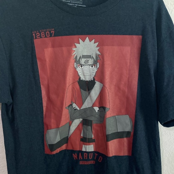 Naruto Shippuden Square Collegiate Charcoal Grey Graphic Anime Manga T-Shirt L - Picture 4 of 11
